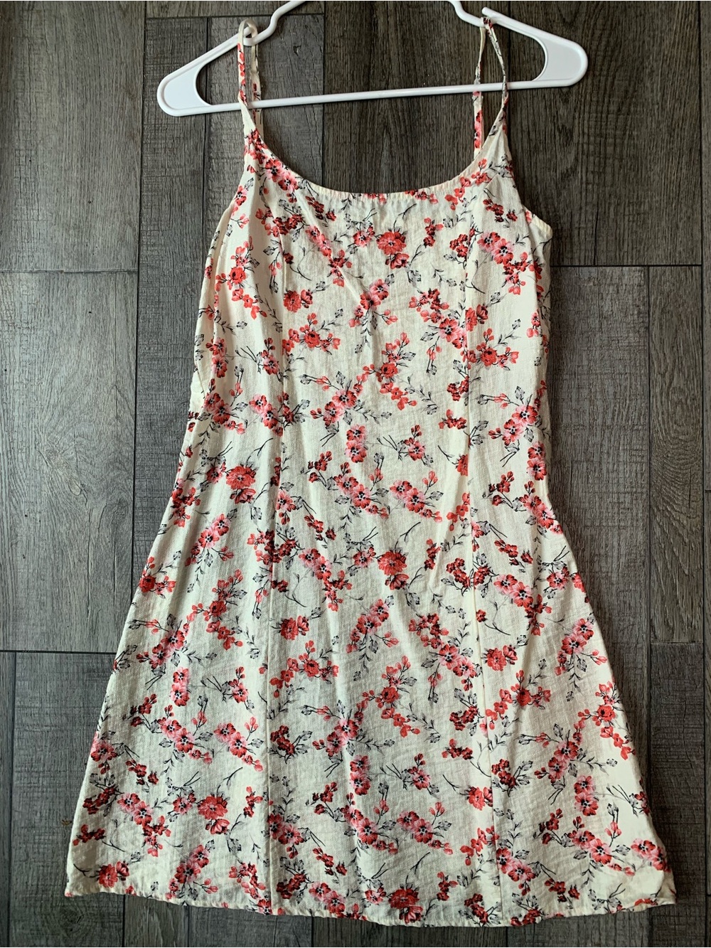 a new day Cream Slip Dress with Pink and Red Floral Print